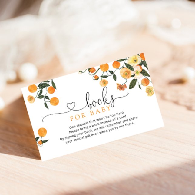 Carte D'accompagnement Petits livres de baby shower de cuite orange pour  (Créateur téléchargé)