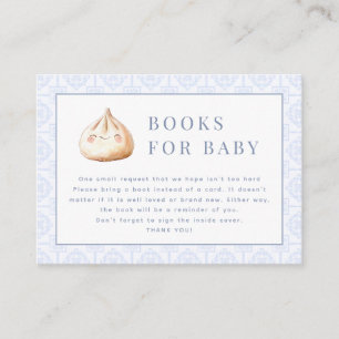 Carte D'accompagnement Petits Livres En Baby shower Bleu Dumpling Pour Bé