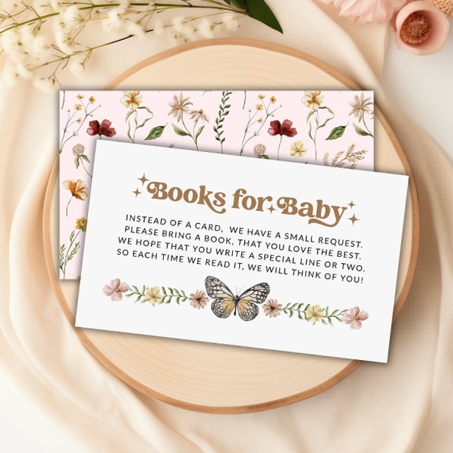 Carte D'accompagnement Petits Livres Fleurs sauvages Pour Baby Book Deman (Little Wildflower Books For Baby Book Request Card)