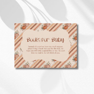 Carte D'accompagnement Petits livres orange et crème rayés pour bébé