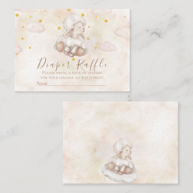 Carte D'accompagnement Petits moutons nuages épais mignon agneau stars rê (Devant / Derrière)