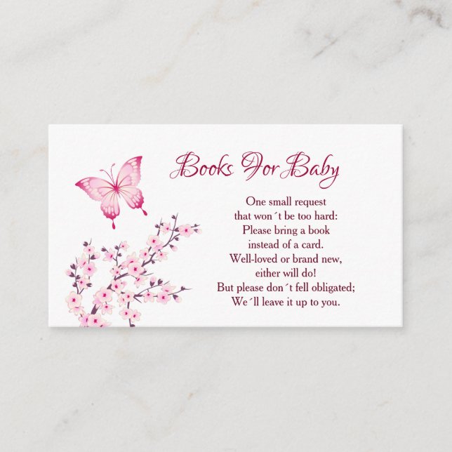 Carte D'accompagnement Petits Papillons Livres Pour Bébé (Devant)