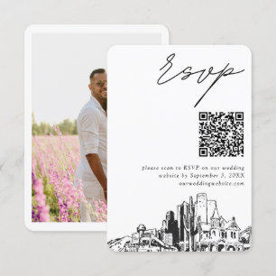 Carte D'accompagnement Phoenix Mariage moderne RSVP QR Code