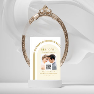 Carte D'accompagnement Photo Arch mariage Rsvp avec code QR