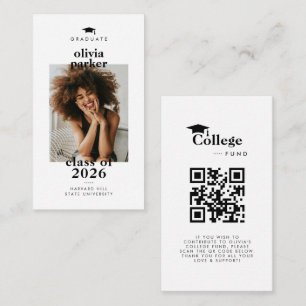 Carte D'accompagnement Photo de fonds universitaires avec code QR moderne