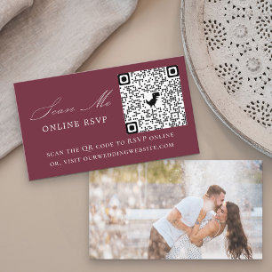 Carte D'accompagnement Photo en ligne RSVP QR Code Mariage Bourgogne