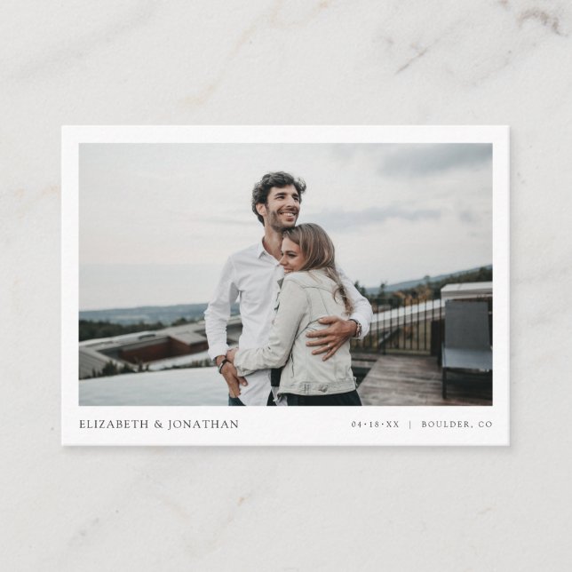 Carte D'accompagnement Photo Mariage moderne simple et chic (Devant)