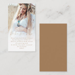 Carte D'accompagnement Photo Overlay Gold Script Livres pour Baby shower