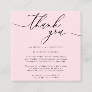 Carte D'accompagnement Photo personnalisé Merci simple rose mignon