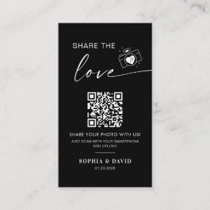 Carte D'accompagnement Photos de mariage modernes Partagez l'amour Code Q