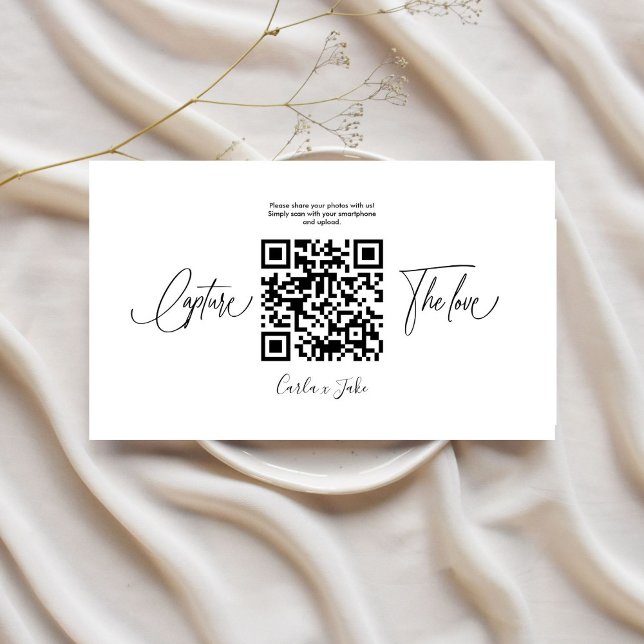 Carte D'accompagnement Photos Mariage Premium Simple Share avec code QR (Créateur téléchargé)