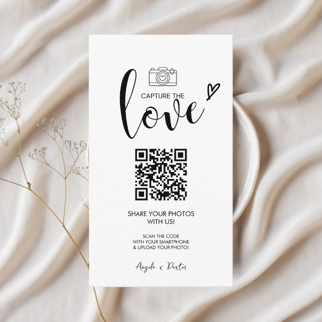 Carte D'accompagnement Photos Mariage Premium Simple Share avec code QR (Créateur téléchargé)