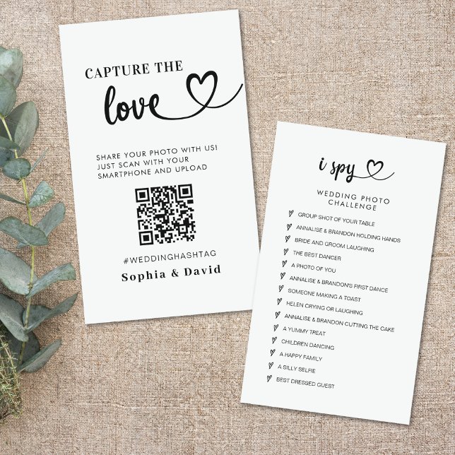 Carte D'accompagnement Photos Mariages modernes Capturer Le Code QR d'amo (Créateur téléchargé)