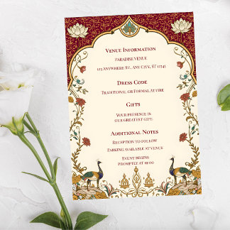 Carte D'accompagnement Pichwai Indian Elegant Wedding Enclosure Card
