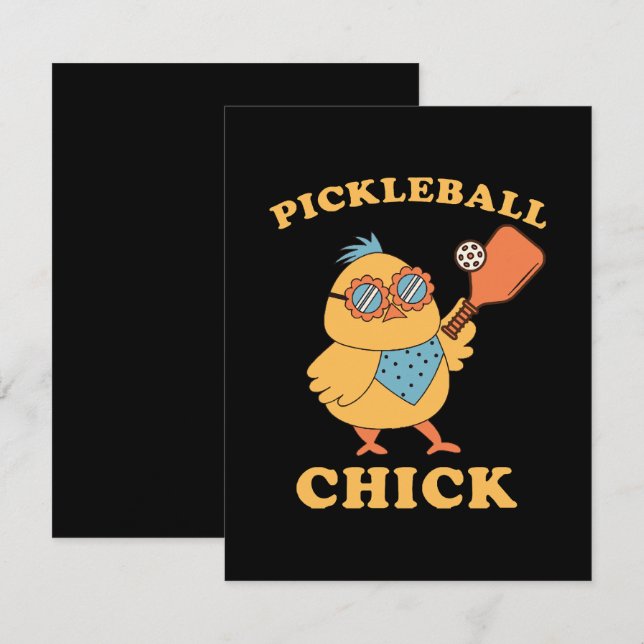 Carte D'accompagnement Pickleball Chick - rétro (Devant / Derrière)