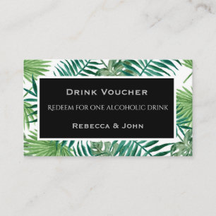 Carte D'accompagnement Pièce de Mariage noir Feuille Tropical Palm