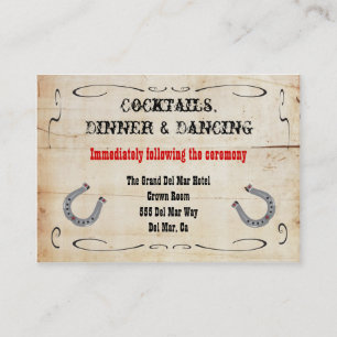 Carte D'accompagnement Pièce de réception Western Cowboy Insertion