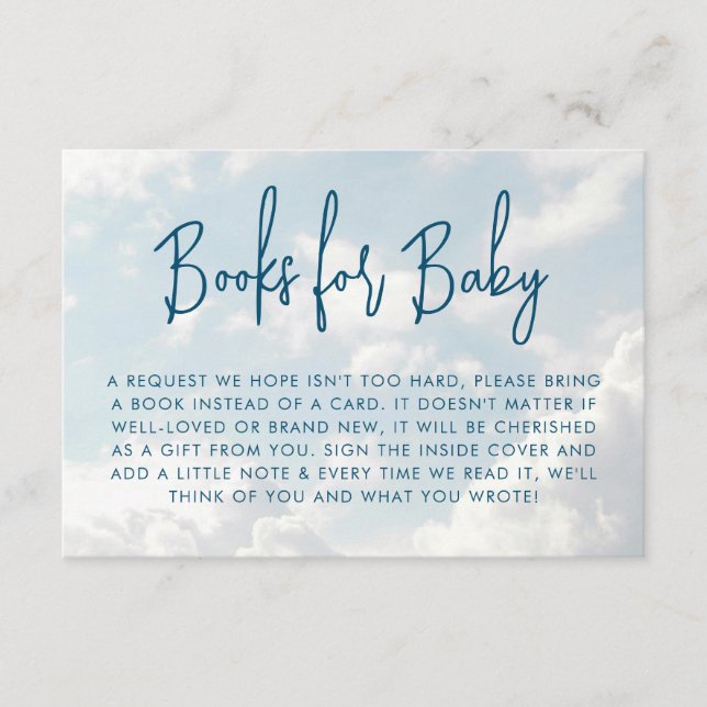 Carte D'accompagnement Pièce du Ciel Livres Baby showers pour bébé (Devant)