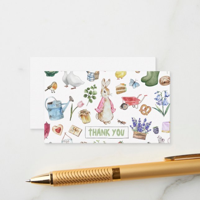 Carte D'accompagnement Pierre rose et lapin (Devant/Arrière en situation)