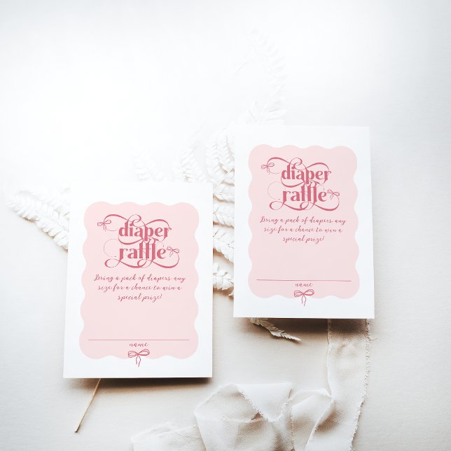 Carte D'accompagnement Pince rose moderne minimal Baby shower ondulé couc (Créateur téléchargé)