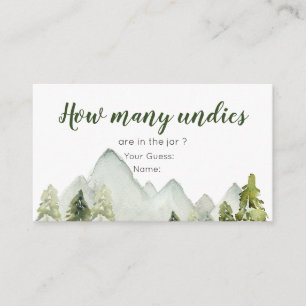 Carte D'accompagnement Pine Tree Adventure Baby shower Combien d'Undies