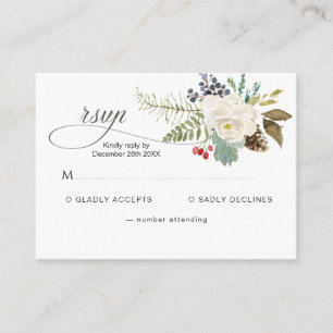 Carte D'accompagnement Pinery Rose d'hiver RSVP