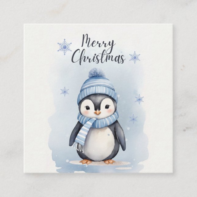 Carte D'accompagnement "Pingouin mignon" (Devant)