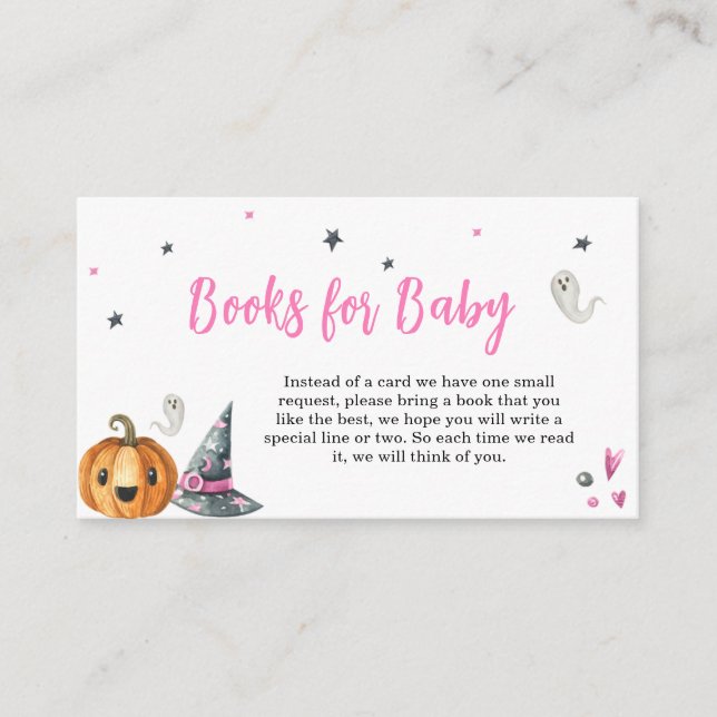 Carte D'accompagnement Pink A Little Boo Halloween Livres pour bébé (Devant)