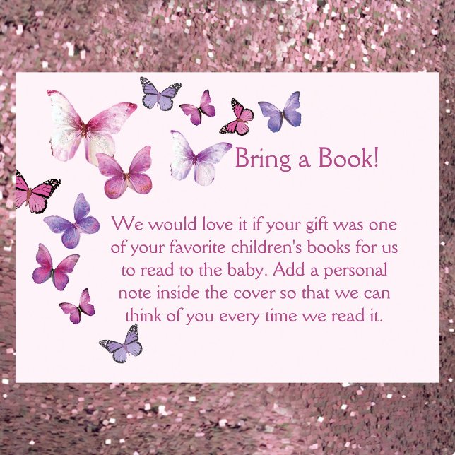 Carte D'accompagnement Pink A Little Butterfly Baby shower (Créateur téléchargé)