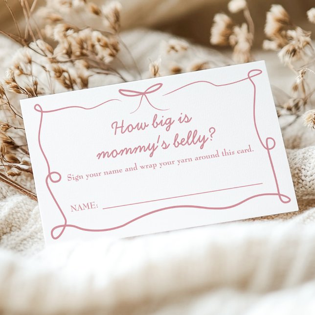 Carte D'accompagnement Pink Baby Is Brewing How Big Is Mommy's Belly (Créateur téléchargé)