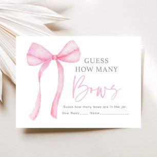 Carte D'accompagnement Pink Bow Anniversaire Devinez Combien De Jeu