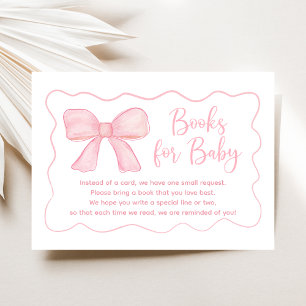 Carte D'accompagnement Pink Bow Coquette Baby shower Demande de réservati