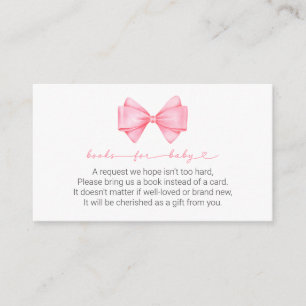 Carte D'accompagnement Pink Bow Modern Girl Baby shower Livres pour bébé