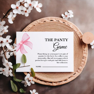 Carte D'accompagnement Pink Bow Panty Fête des mariées Jeu