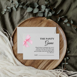 Carte D'accompagnement Pink Bow Panty Fête des mariées Jeu