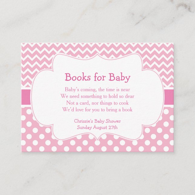 Carte D'accompagnement Pink Chevron & Polka Dot Book Demande (Devant)