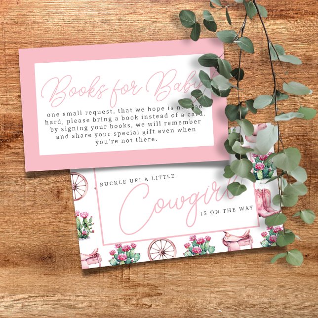 Carte D'accompagnement Pink Cowgirl Western Cactus Livres pour bébé (Créateur téléchargé)