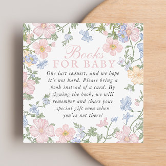 Carte D'accompagnement Pink Delicate Vintage Floral Books for Baby