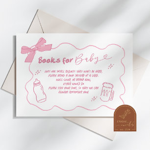 Carte D'accompagnement Pink Doodle Baby est en train de brasser des livre