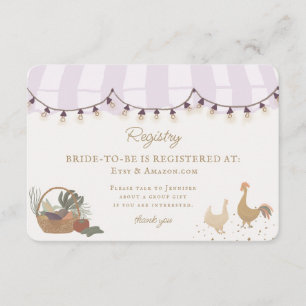 Carte D'accompagnement Pink Farmers Market Farm Registre frais Insérer