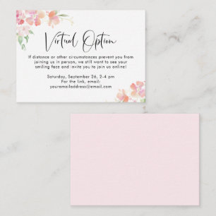 Carte D'accompagnement Pink Floral Virtual Option Baby shower Party Enclo