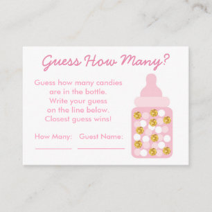 Carte D'accompagnement Pink & Gold Devinez Combien De Jeu