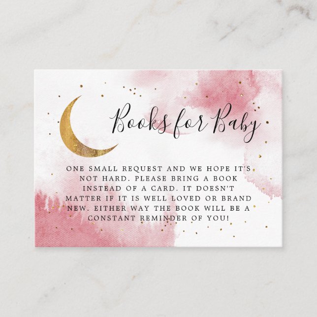 Carte D'accompagnement Pink Gold sur la demande de réservation de lune (Devant)