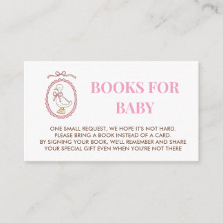 Carte D'accompagnement Pink Goose Baby Shower Books for Baby Card Insert