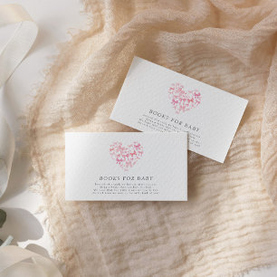 Carte D'accompagnement Pink Heart Bow Livres de Baby shower personnalisés