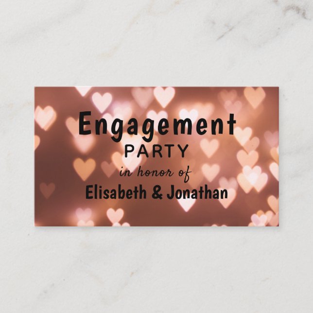 Carte D'accompagnement Pink Heart Kraft Engagement Party Billetterie Invi (Devant)