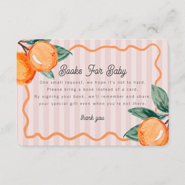 Carte D'accompagnement Pink Little Cutie Pastel Citrus Livres pour bébé (Devant)