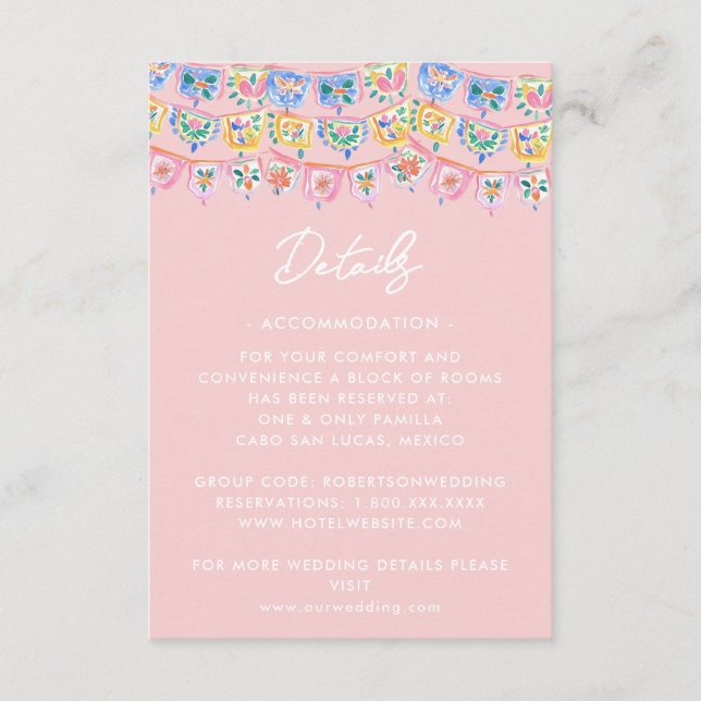 Carte D'accompagnement Pink Mexico Destination  (Devant)