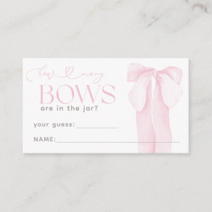 Carte D'accompagnement Pink Minimal Girl Baby shower Guess Bows