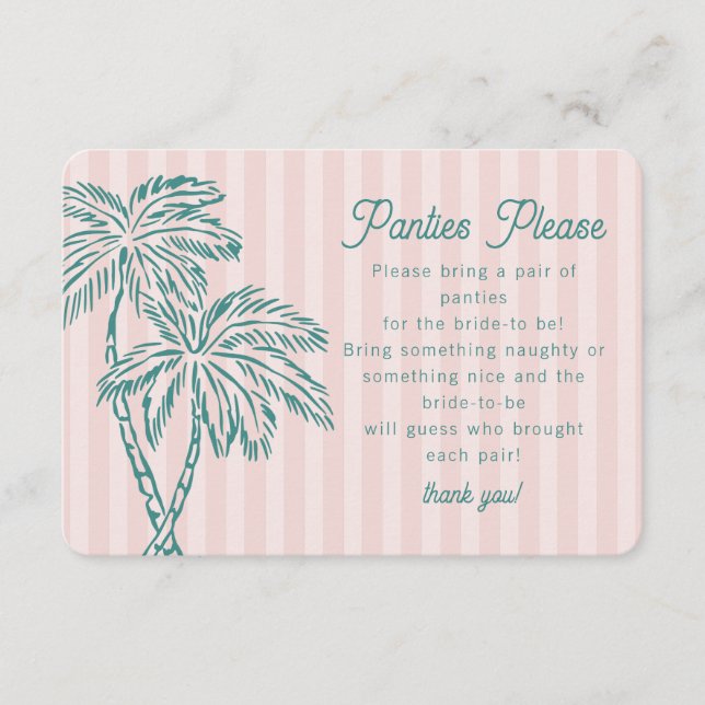 Carte D'accompagnement Pink Palm Springs Pastel Beach Panties Plein Inser (Devant)